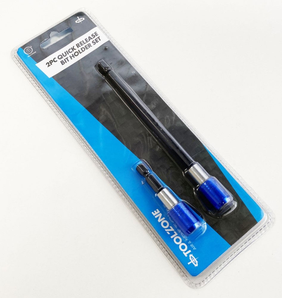 QUICK FIT BIT ADAPTOR SET 2PC 60mm 150mm 1/4 DRIVE - TOOLZONE KDPSD306