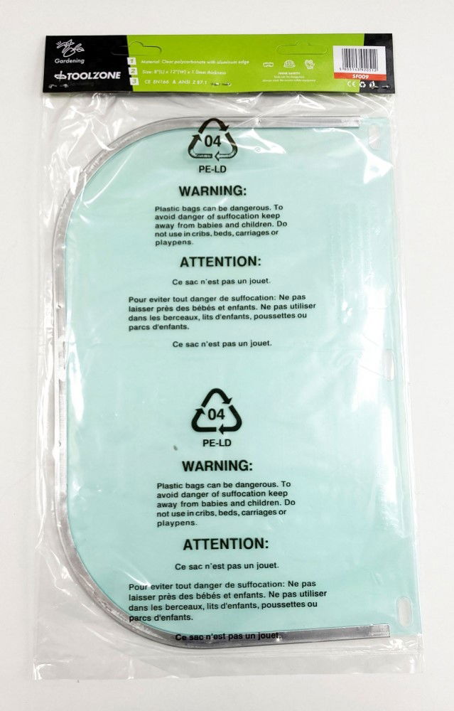 SPARE POLYCARBONATE VISOR FOR SF013 - TOOLZONE KDPSF009