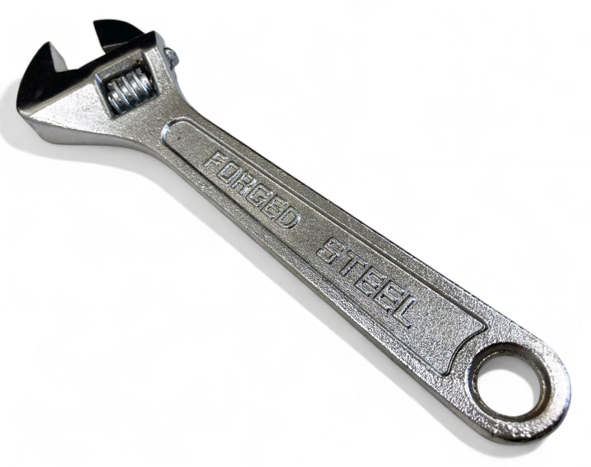 ADJUSTABLE SPANNER 8 MAX JAW 25mm DROP FORGED CHROME PLATED - TOOLZONE KDPSP043
