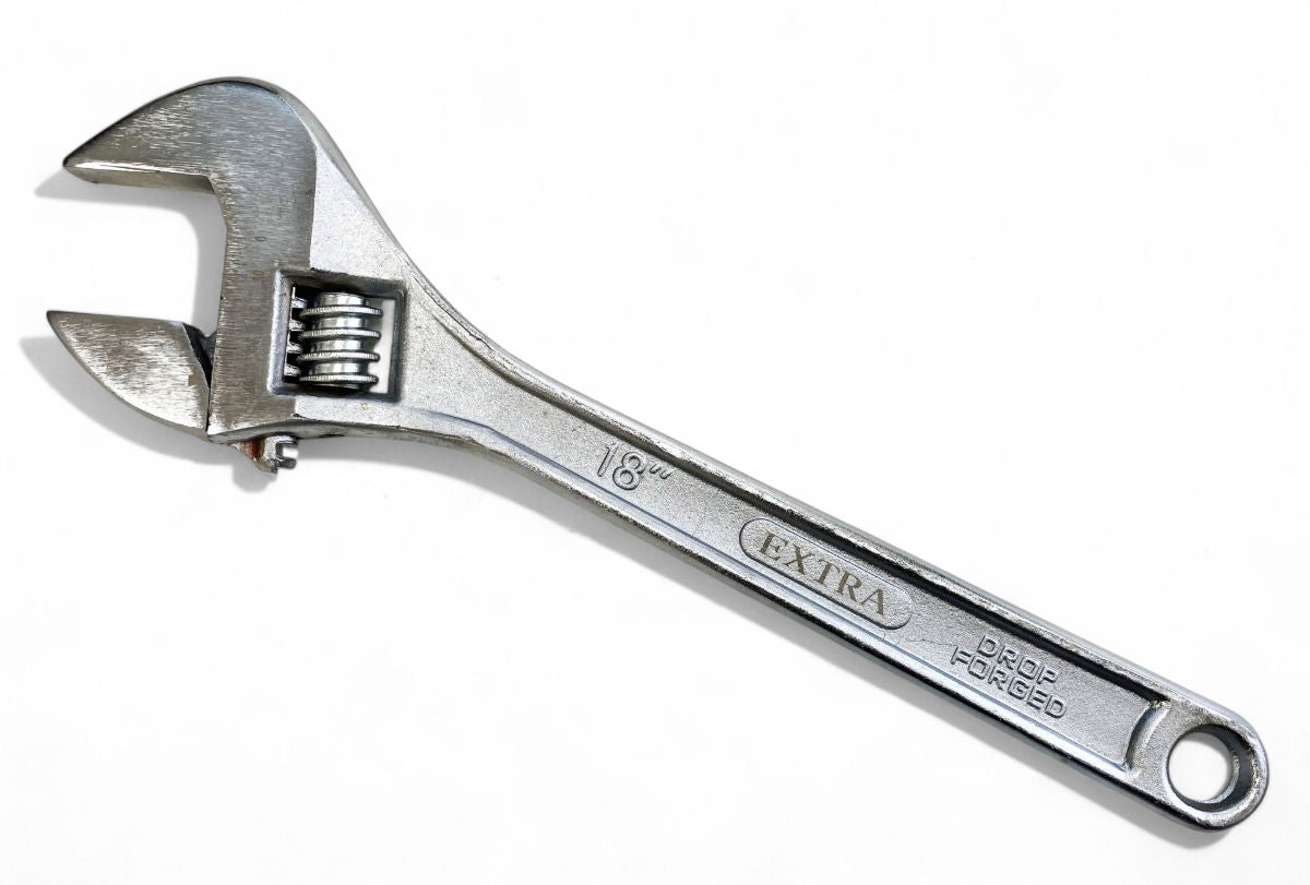 ADJUSTABLE SPANNER 18 MAX JAW 55mm DROP FORGED CHROME PLATED - TOOLZONE KDPSP047