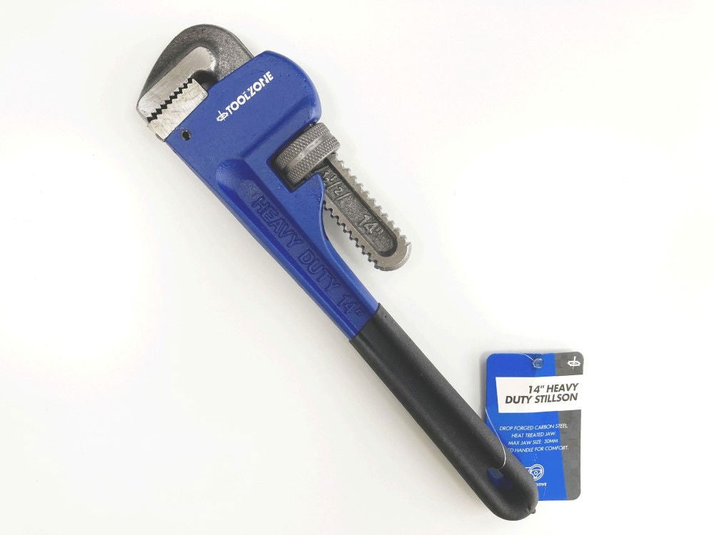 STILLSON WRENCH 14 MAX JAW 71mm DROP FORGED FOAM DIPPED HANDLE - TOOLZONE KDPSP067