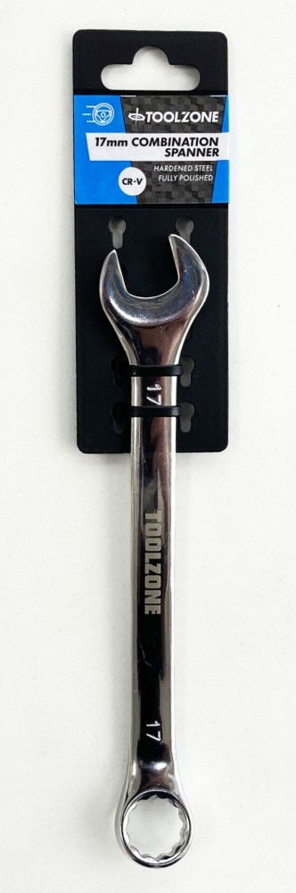 COMBINATION SPANNER 17mm POLISHED CHROME VANADIUM - TOOLZONE KDPSP115
