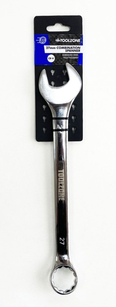 COMBINATION SPANNER 27mm POLISHED CHROME VANADIUM - TOOLZONE KDPSP118