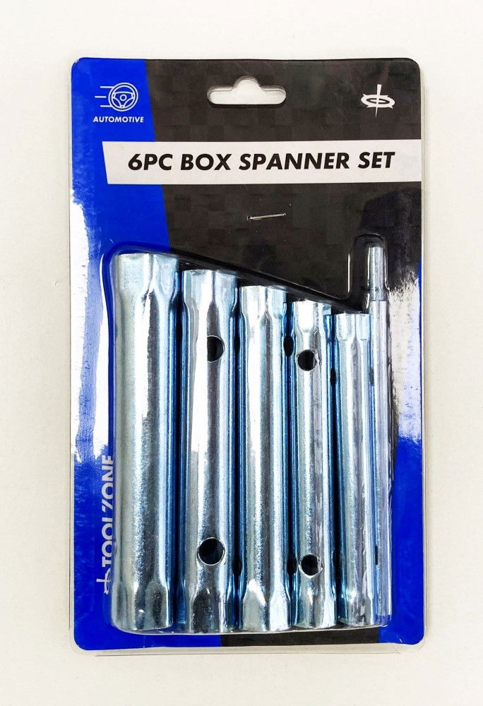 BOX SPANNER SET 6pc 10-19mm WITH DRIVE BAR - TOOLZONE KDPSP150