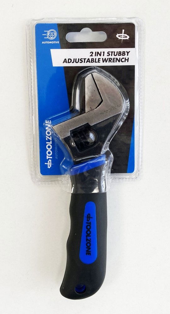 ADJUSTABLE SPANNER 2 IN 1 STUBBY REVERSIBLE JAW 25mm DROP FORGED STEEL - TOOLZONE KDPSP181