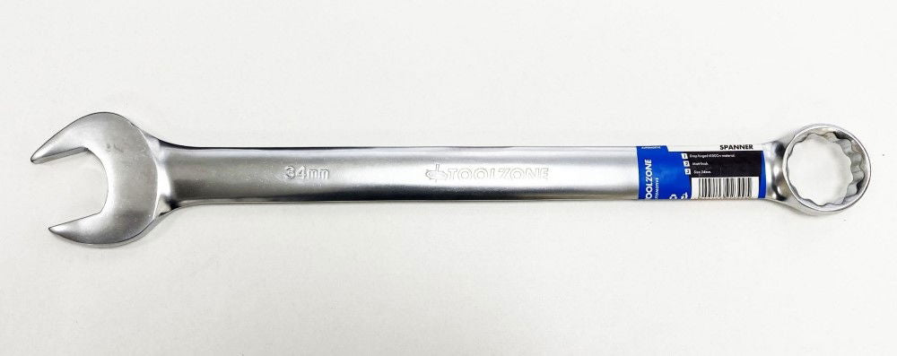 COMBINATION SPANNER 34mm 6150CRV MATT FINISH - TOOLZONE KDPSP183
