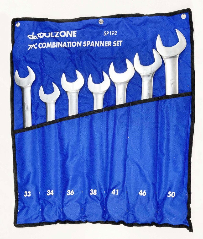 COMBINATION SPANNER SET 7pc 33-50mm 6150CRV MATT FINISH - TOOLZONE KDPSP192