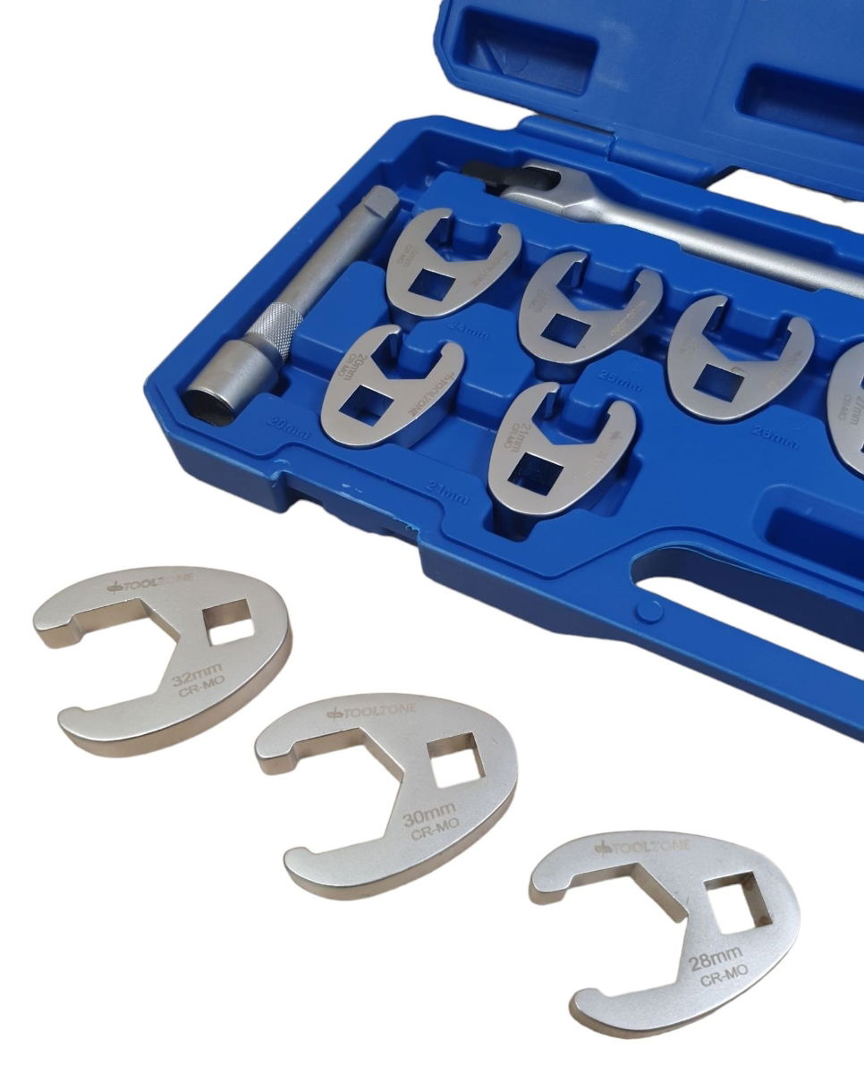 CROWFOOT WRENCH SET 1/2 DR 13pc 20-32mm 6150 CHROME MOLYBDENUM - TOOLZONE KDPSP195