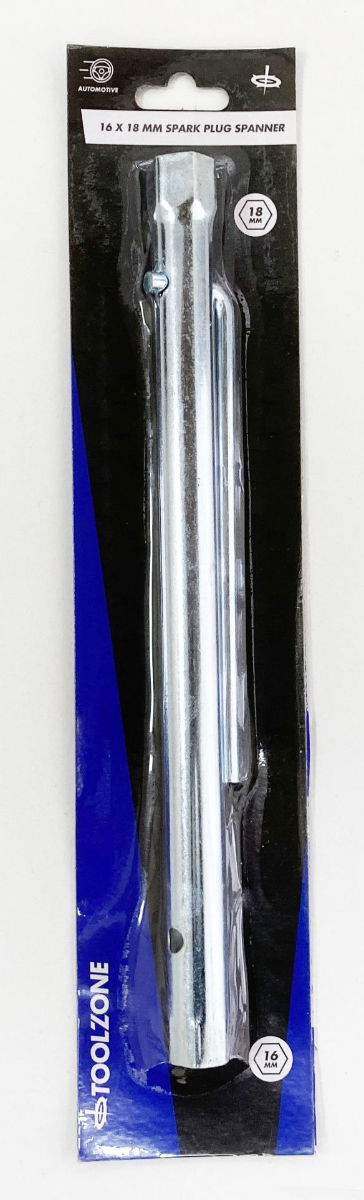 SPARK PLUG SPANNER 16 x 18mm 300mm INTEGRAL L SHAPE TOMMY BAR - TOOLZONE KDPSP197