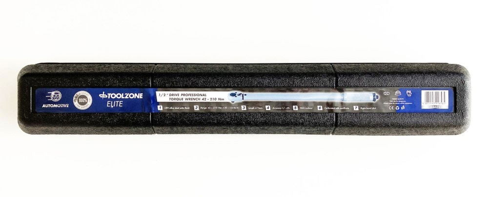 TORQUE WRENCH 1/2 DRIVE 42-210nm CALIBRATION CERTIFICATE LOCKING NUT - TOOLZONE KDPSS021
