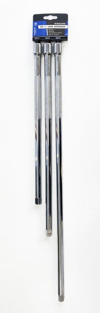 EXTENSION BAR SET 1/2 DRIVE 3pc 375mm 450mm 600mm 40CR STEEL - TOOLZONE KDPSS023