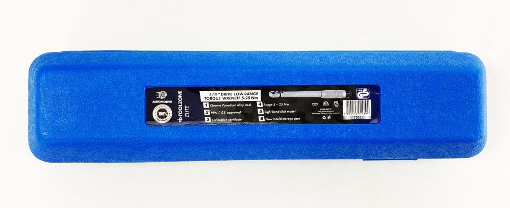 TORQUE WRENCH 1/4 DRIVE 5-25nm CALIBRATION CERTIFICATE LOCKING NUT - TOOLZONE KDPSS029