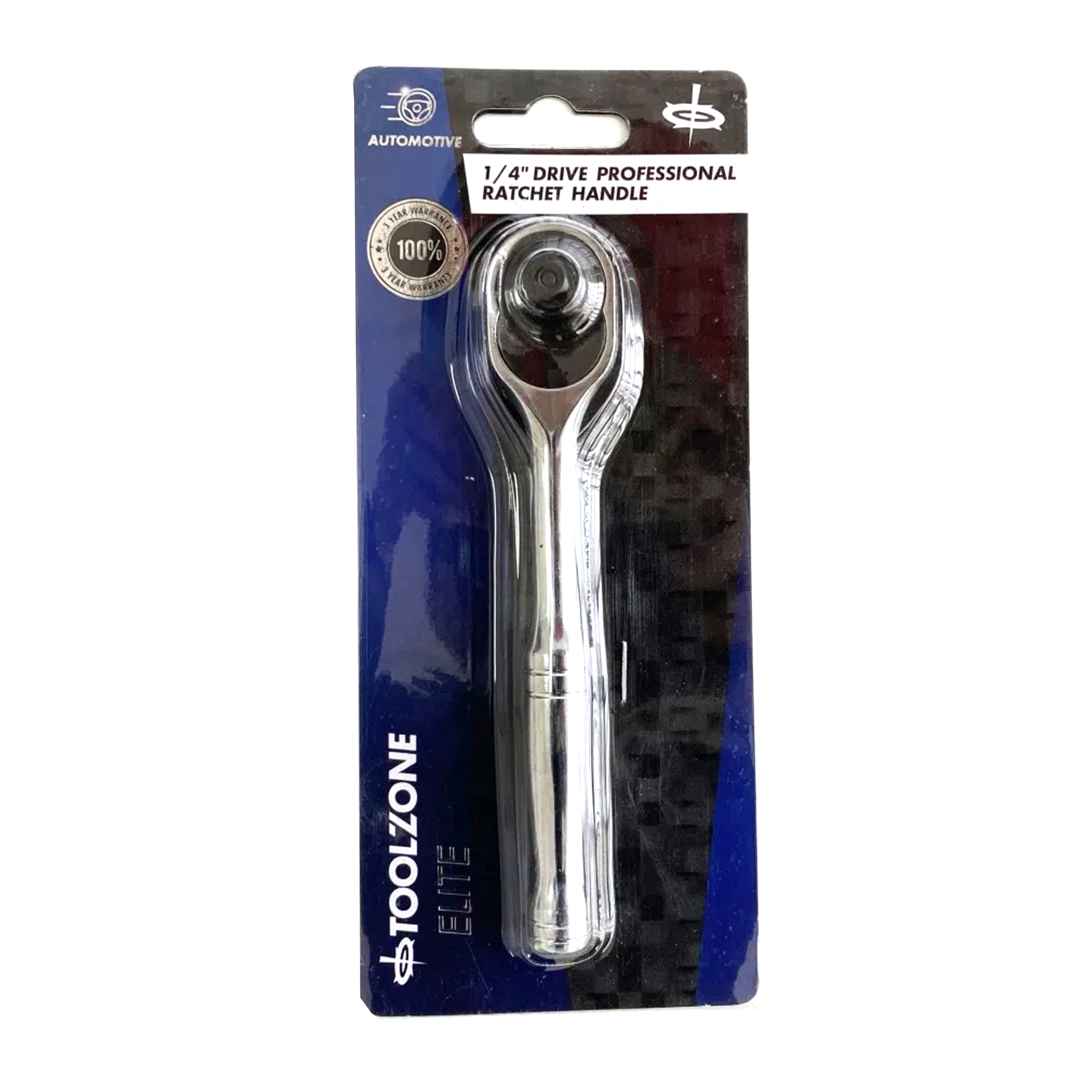 RATCHET HANDLE 1/4 DRIVE PROFESSIONAL POLISHED 150mm CRV QUICK RELEASE - TOOLZONE KDPSS052