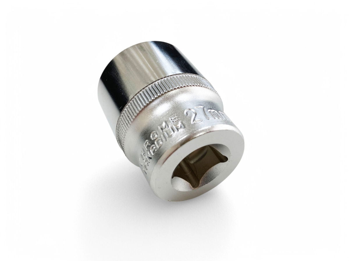 SOCKET 1/2 DRIVE 27mm CRV SATIN SINGLE HEX - TOOLZONE KDPSS085