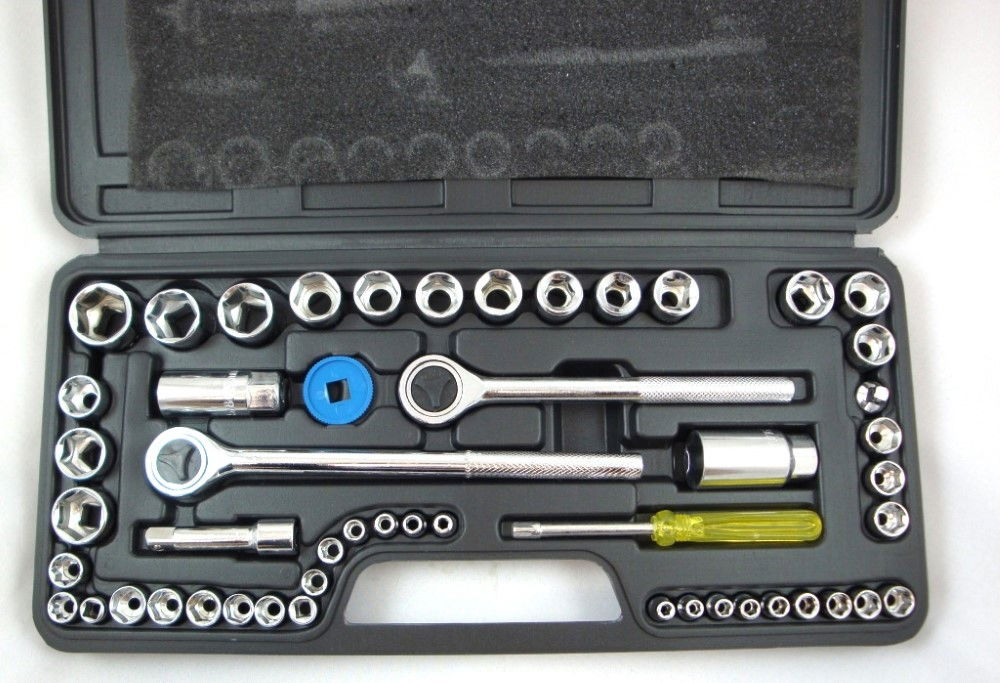 SOCKET SET 1/4 3/8 1/2 DRIVE 52 PIECES METRIC & AF - TOOLZONE KDPSS102
