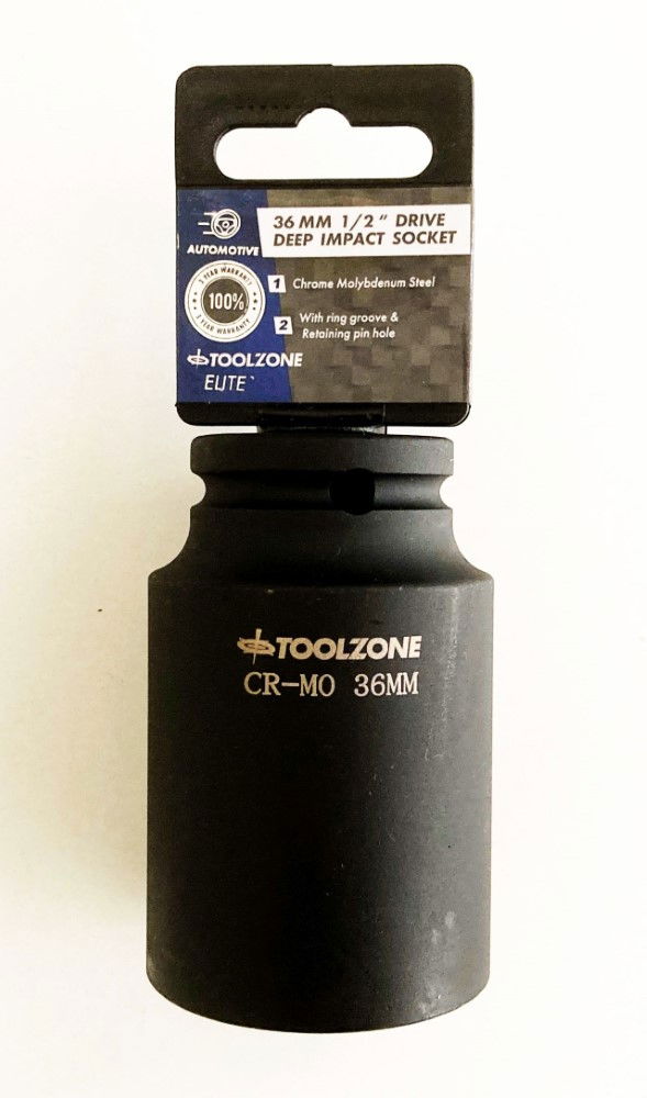 IMPACT SOCKET 1/2 DRIVE DEEP 36mm CRMO - TOOLZONE KDPSS134