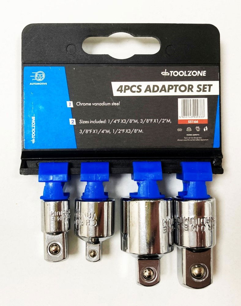 SOCKET ADAPTOR AND REDUCER SET 4 PIECES CRV - TOOLZONE KDPSS166