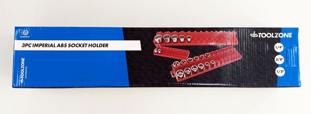 SOCKET HOLDER SET 3 PIECES ABS AF IMPERIAL RED - TOOLZONE KDPSS214