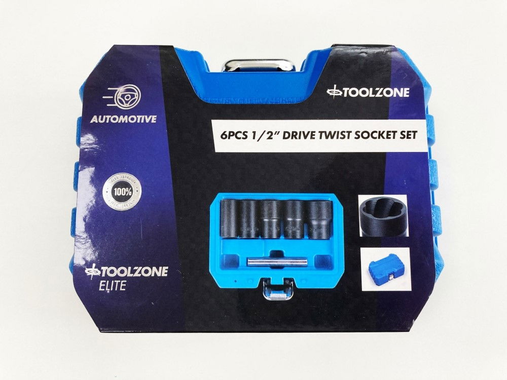TWIST SOCKET SET 1/2 DRIVE 6 PIECES 17mm-27mm - TOOLZONE KDPSS228