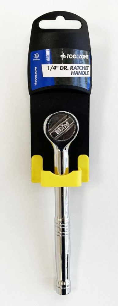 RATCHET HANDLE 1/4 DRIVE POLISHED CHROME QUICK RELEASE - TOOLZONE KDPSS239