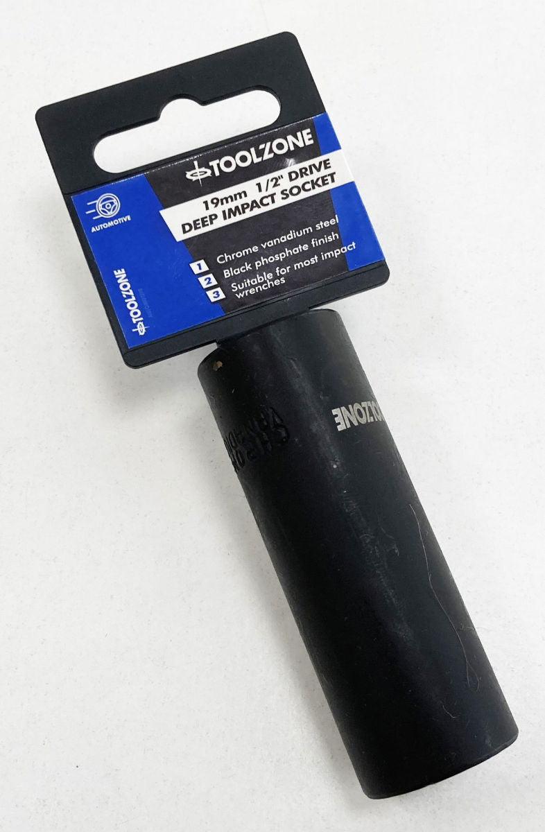 DEEP IMPACT SOCKET 19mm 1/2 DRIVE CRV - TOOLZONE KDPSS320