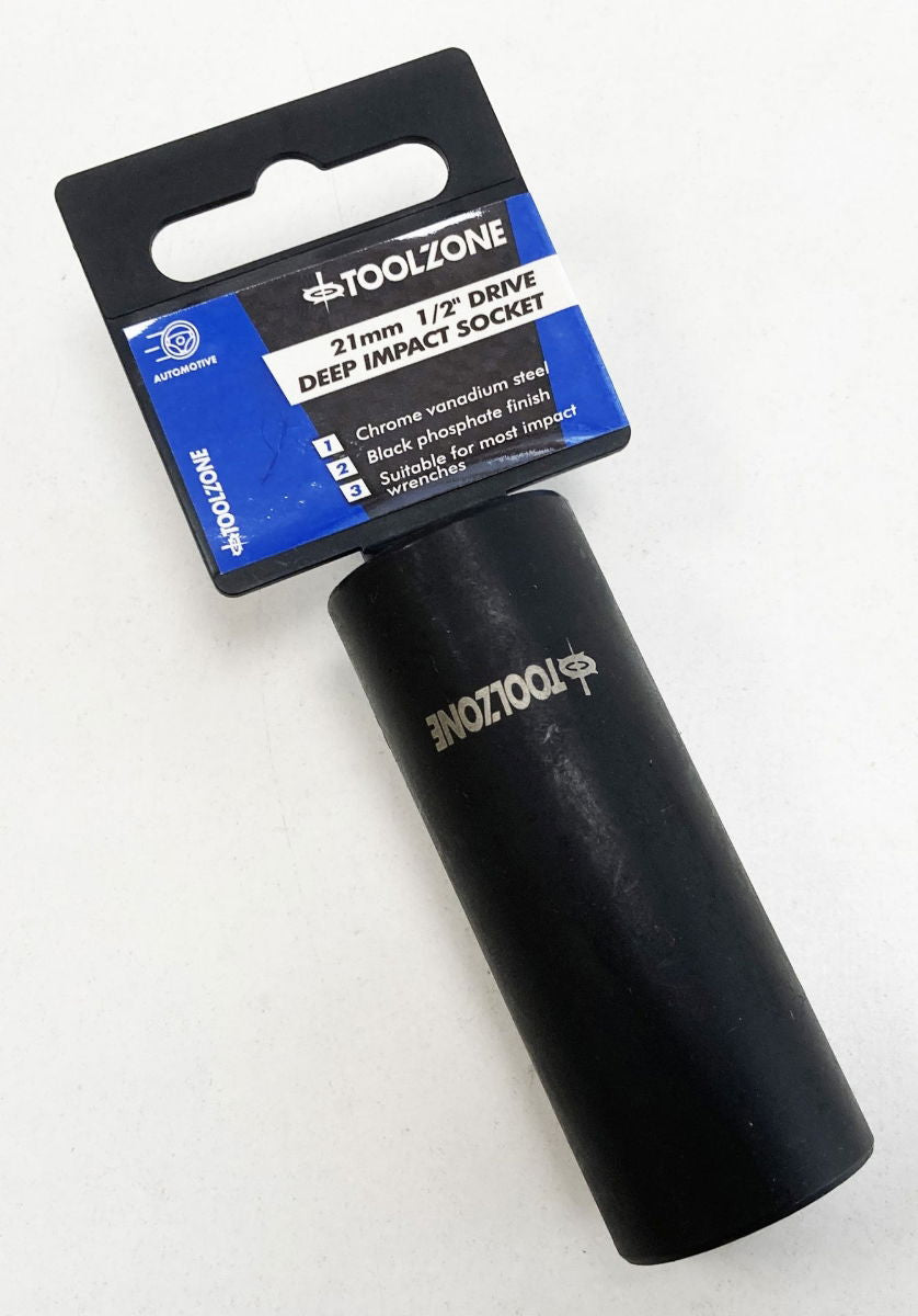 DEEP IMPACT SOCKET 21mm 1/2 DRIVE CRV - TOOLZONE KDPSS321