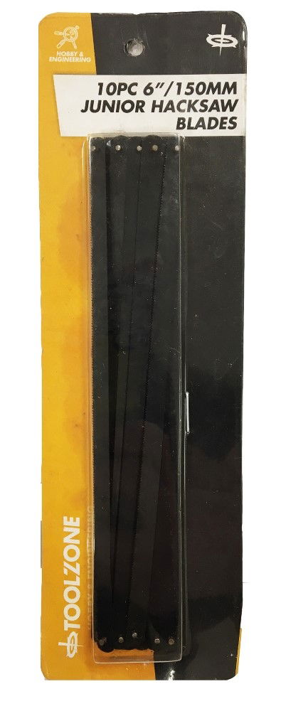 JUNIOR HACKSAW BLADES 10 PIECES HIGH CARBON STEEL - TOOLZONE KDPSW085