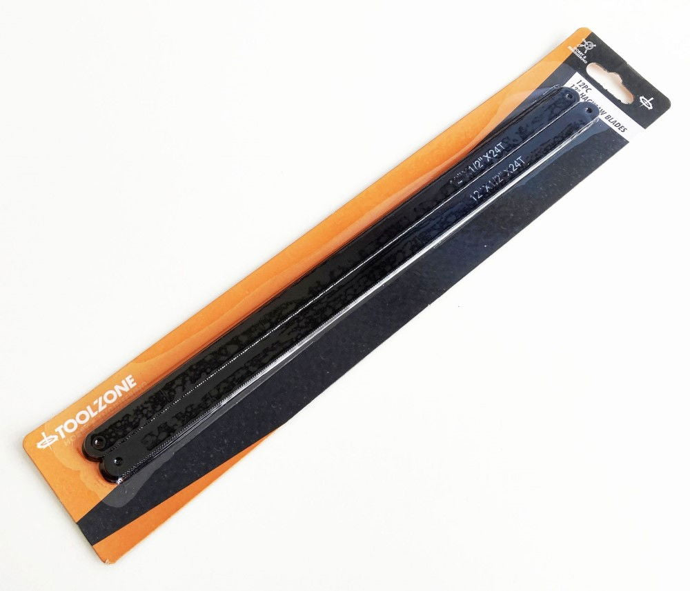 HACKSAW BLADES 12 24 TPI CARBON STEEL 12 PIECES - TOOLZONE KDPSW101