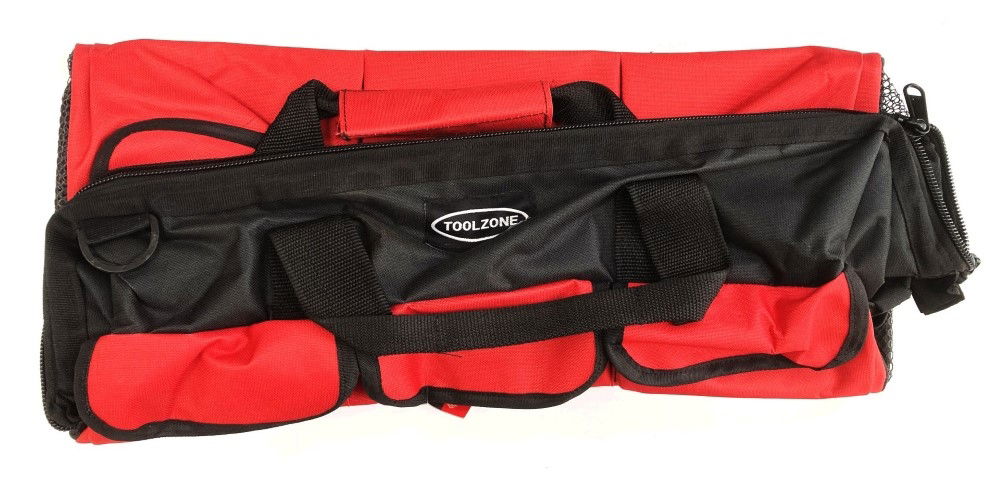 TOOL BAG 22 18 POCKETS HARD BASE NYLON WITH SHOULDER STRAP - TOOLZONE KDPTB016