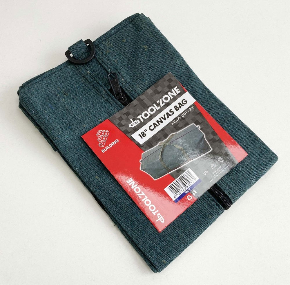 TOOLBAG 18 CANVAS ZIP CLOSURE WATER RESISTANT - TOOLZONE KDPTB019