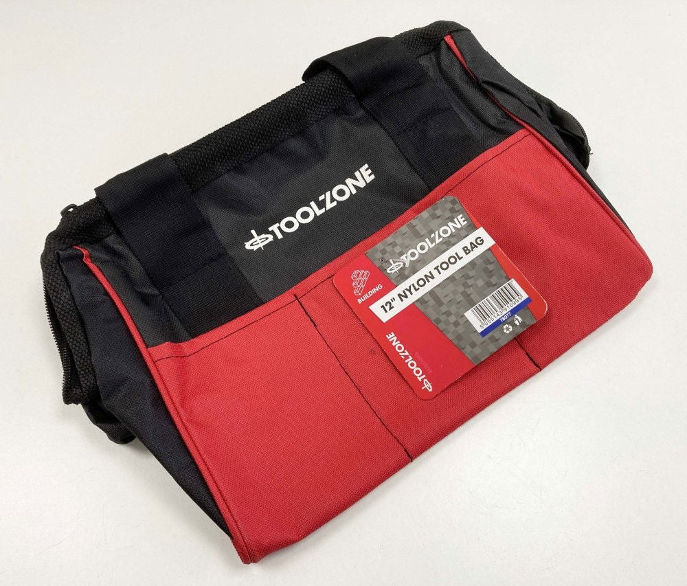 TOOLBAG WIDE OPENING 12 HEAVY DUTY NYLON WITH WIRE FRAME - TOOLZONE KDPTB077