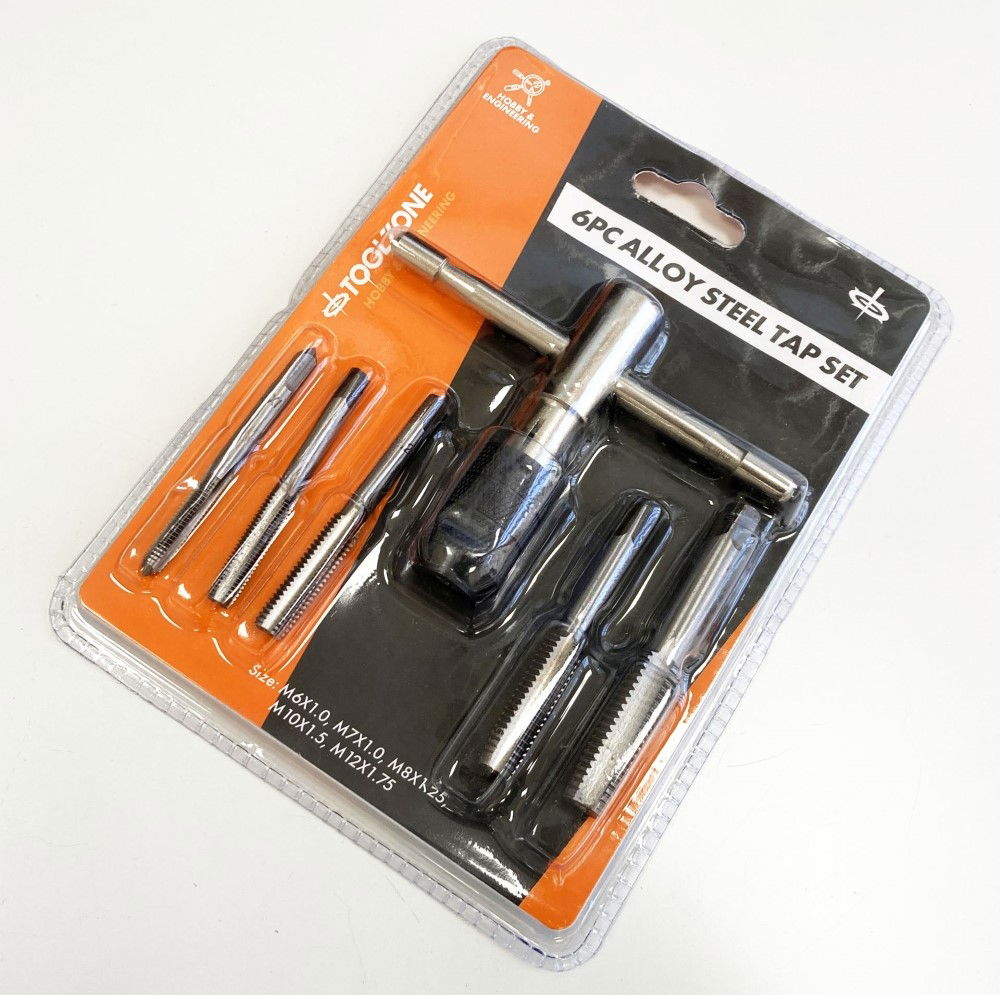 TAP WRENCH SET 6 PIECE WITH METRIC TAPS M6-M12 ALLOY STEEL - TOOLZONE KDPTP108