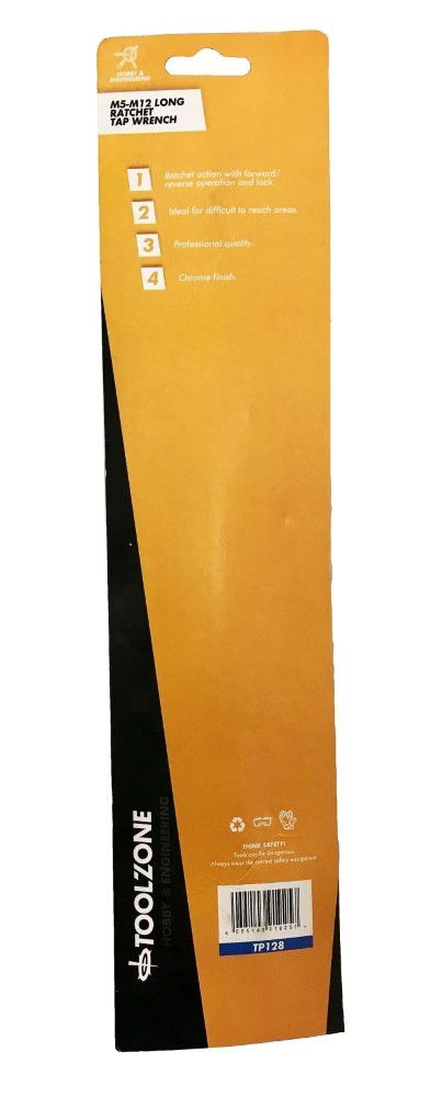 LONG RATCHET TAP WRENCH M5-M12 310mm - TOOLZONE KDPTP128