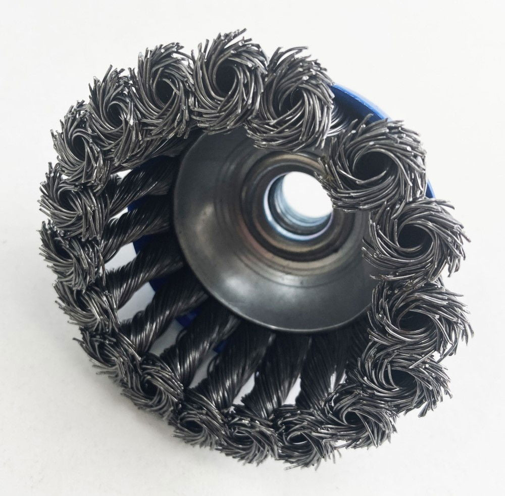TWIST KNOT WIRE CUP BRUSH 3 M14 THREAD - TOOLZONE KDPWB001
