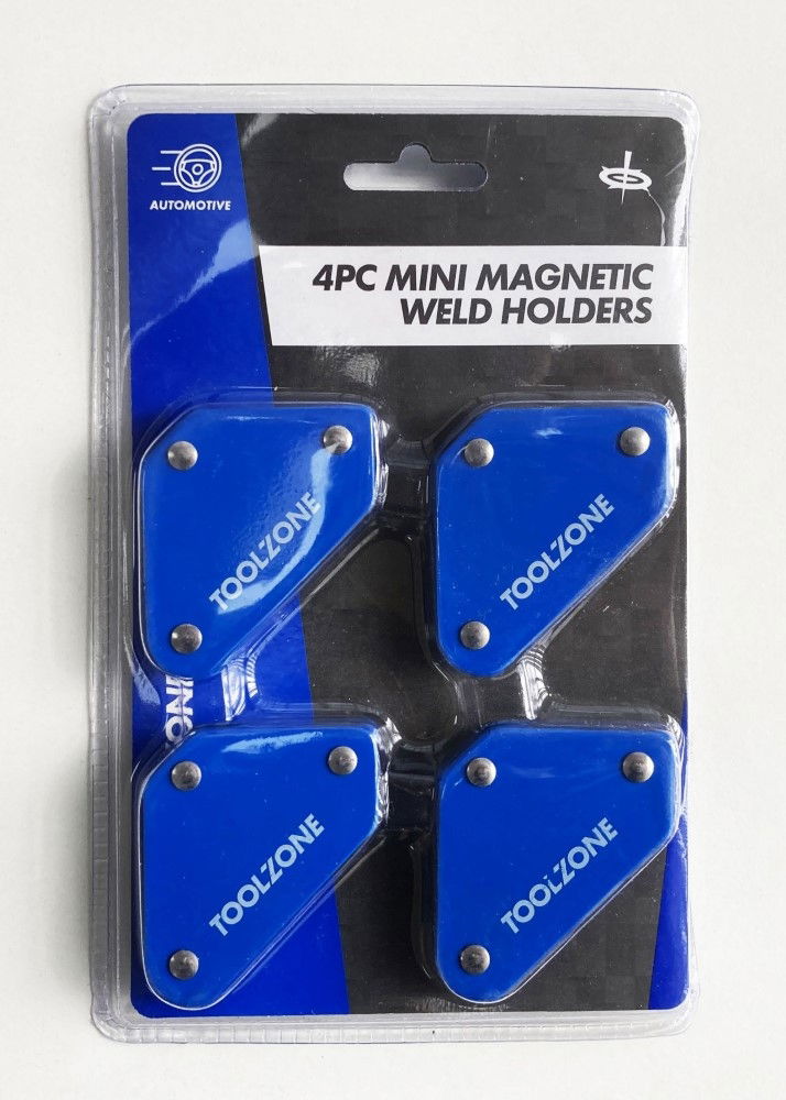 MAGNETIC WELD HOLDERS MINI 4 PIECE 10lb 60x50x10mm - TOOLZONE KDPWH043