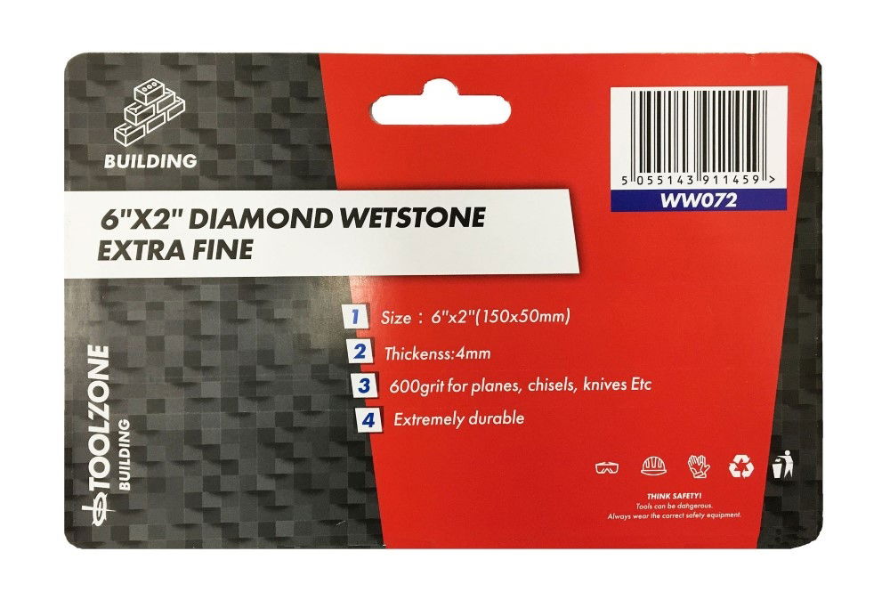 WHETSTONE DIAMOND EXTRA FINE 600 GRIT 50x150mm - TOOLZONE KDPWW072