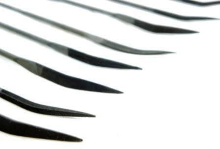 NEEDLE FILE SET RIFFLER 10PC 140mm VARIOUS SHAPES WITH POUCH - TOOLZONE KDPWW085