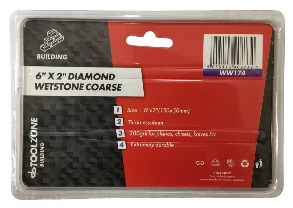 DIAMOND COATED WETSTONE COARSE PRO 6 x 2 300 GRIT - TOOLZONE KDPWW174