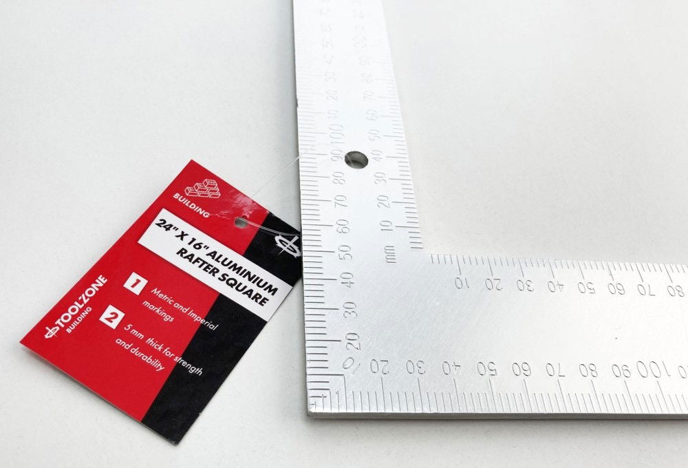 RAFTER SQUARE ALUMINIUM 24 x 16 5mm THICK - TOOLZONE KDPWW204