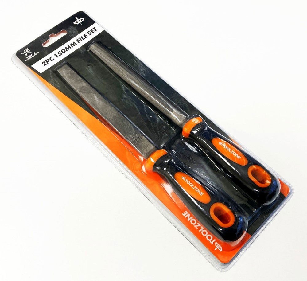 FILE SET 2PC 150mm T12 SOFT GRIP FLAT AND HALF ROUND - TOOLZONE KDPWW210