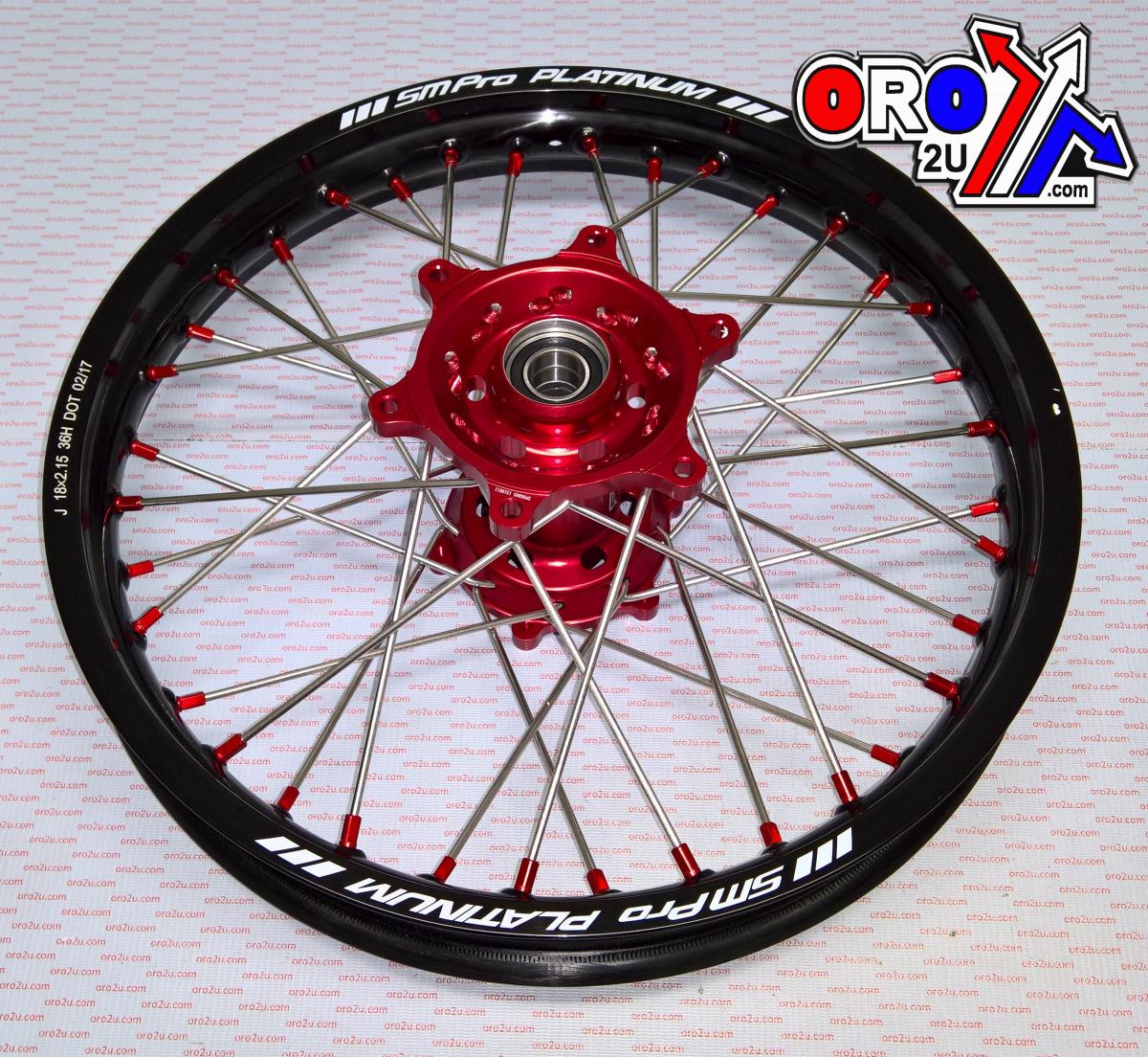 18x2.15 WHEEL GASGAS GLOSS BLACK/RED, MX-6030 GLOSS BLACK RIM, GLOSS RED HUB, SP05803840103 GLOSS RED NIPPLES