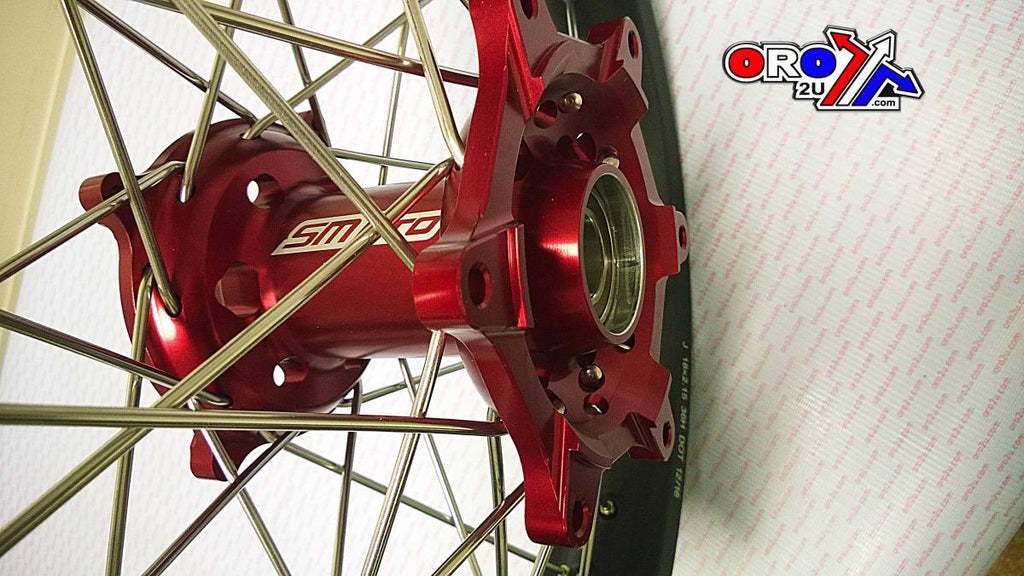 18x2.15 WHEEL HON BLACK/RED, MX-9131 RIM BLK, HUB RED, SP04703845199 MATT RIM