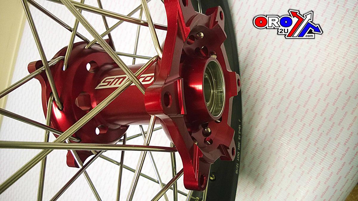 18x2.15 WHEEL HON BLACK/RED, MX-9131 RIM BLK, HUB RED, SP04703845199 MATT RIM