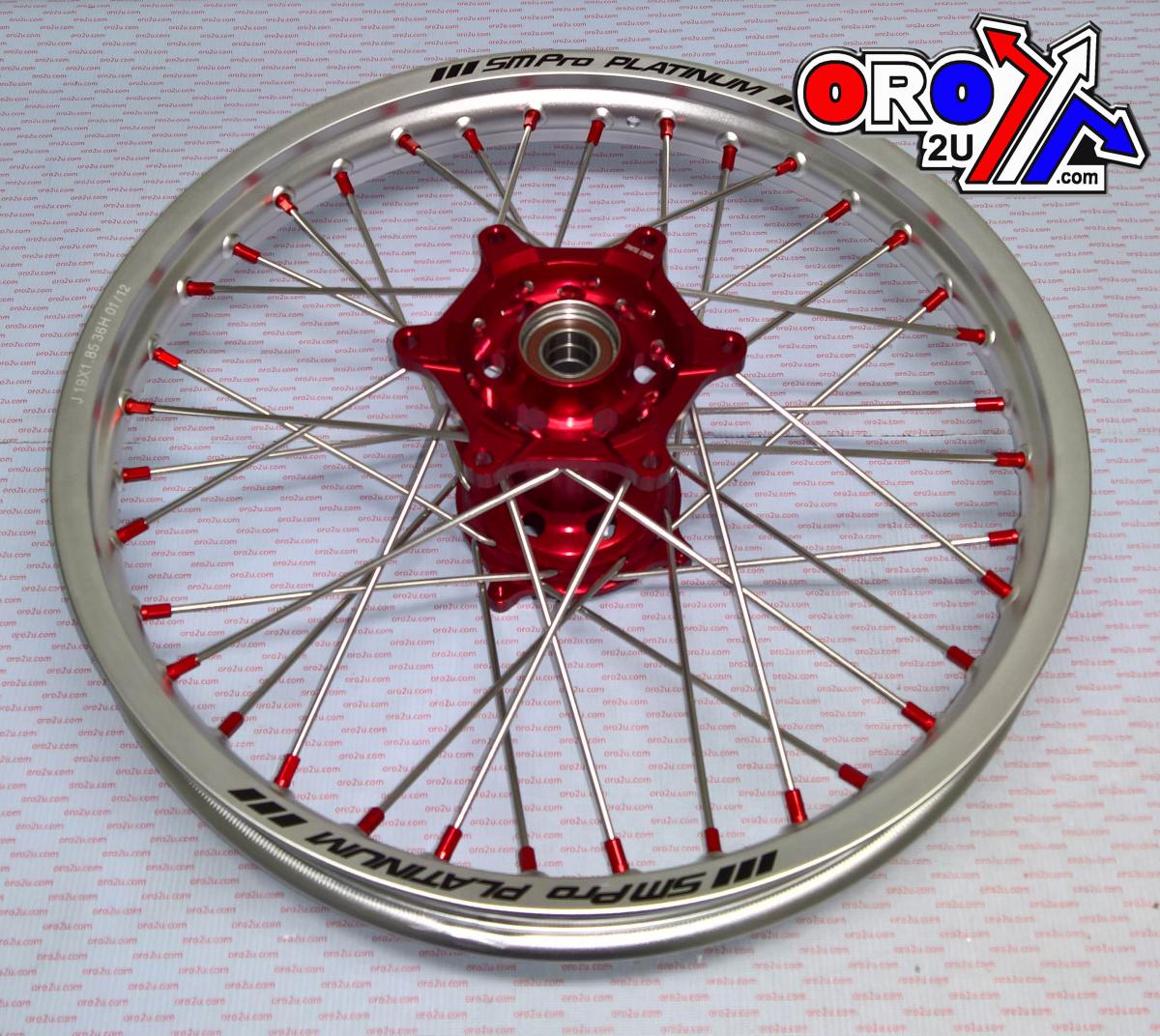 18x2.15 WHEEL HON SILVER/RED, MX-9130 RIM SILVER, HUB RED, SP047.03.84.50.03 MATT RIM