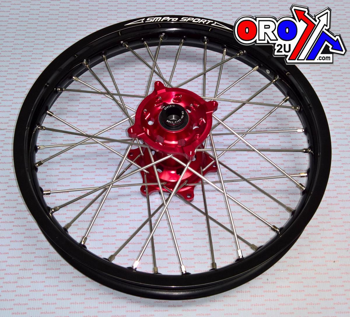 19x2.15 WHEEL HON GLOSS BLACK RIM / GLOSS RED HUB, GLOSS BLACK RIM, GLOSS RED HUB, SP012.03.81.01.99 MX-9023