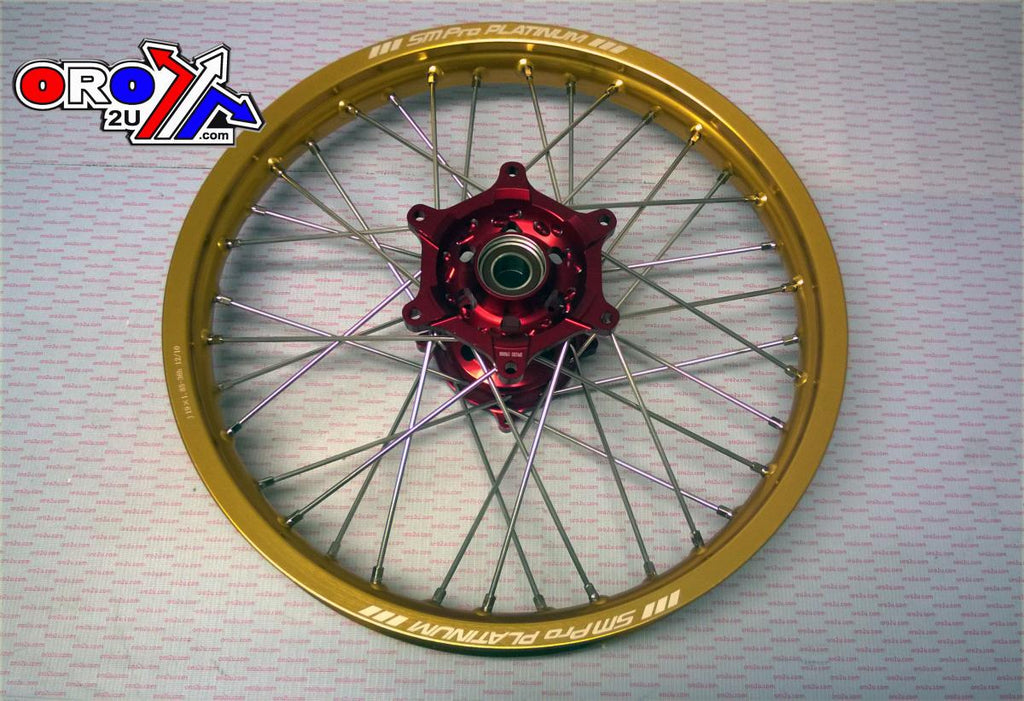 19x1.85 WHEEL HON GD GLOSS/RED, MX-9012 GOLD RIM, RED HUB, SP01203820299 GLOSS RIM