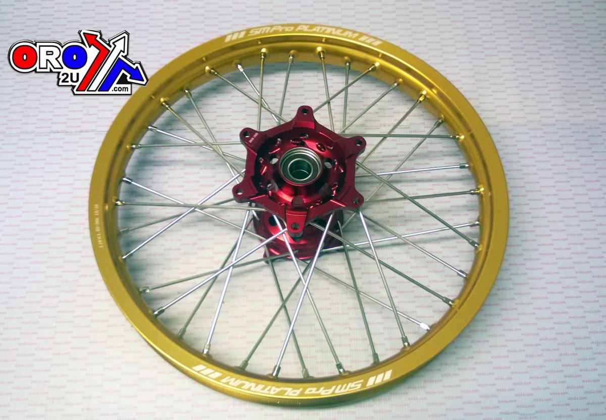 19x1.85 WHEEL HON GLOSS RED HUB,GLOSS GOLD RIM, GLOSS GOLD RIM / GLOSS RED HUB MX-9114, SP047.03.82.02.99