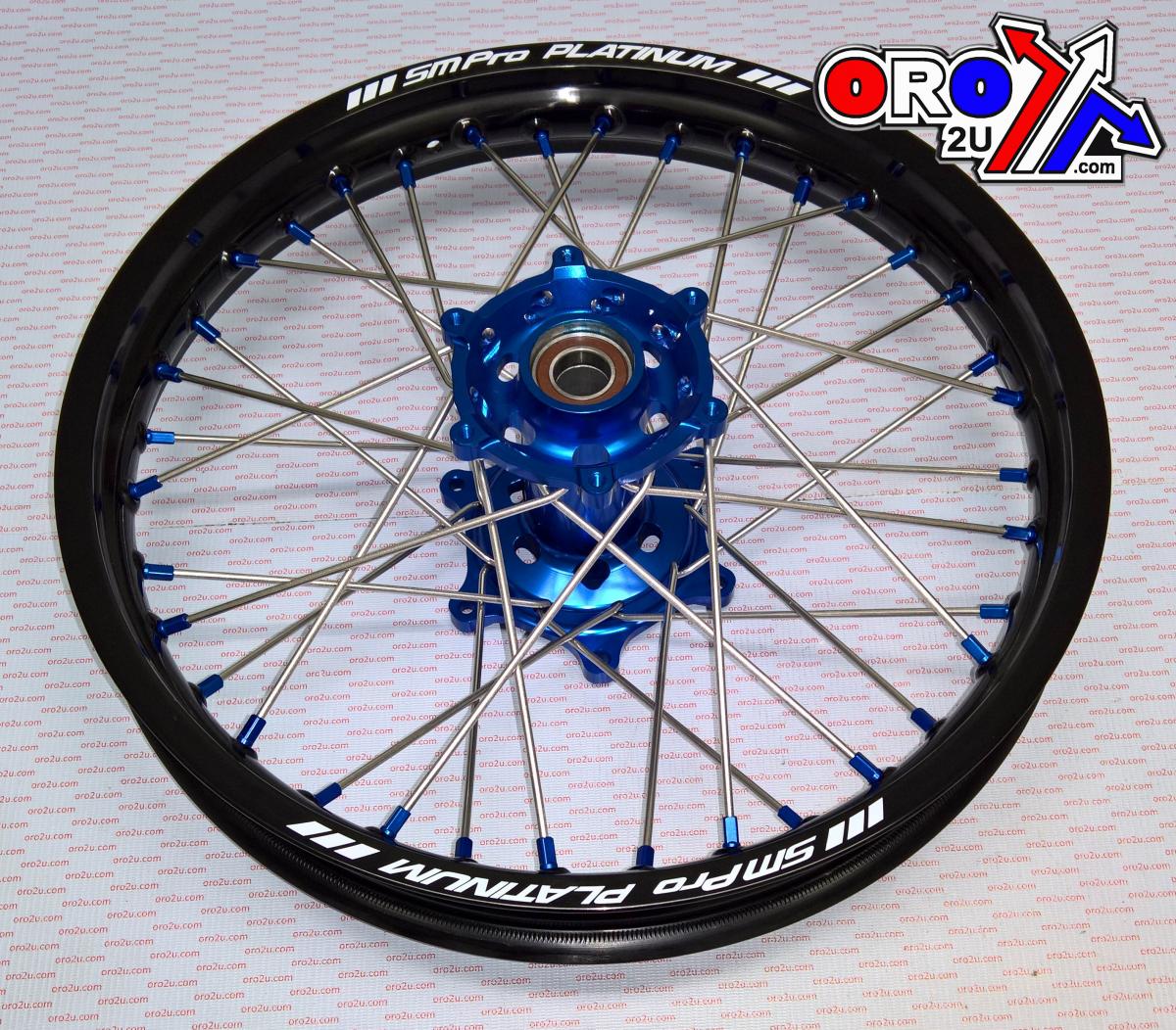 19x2.15 WHEEL HUSKY BLACK/BLUE, MX-5020 BLACK RIM, BLUE HUB, SP05204810104 BLUE NIPPLES