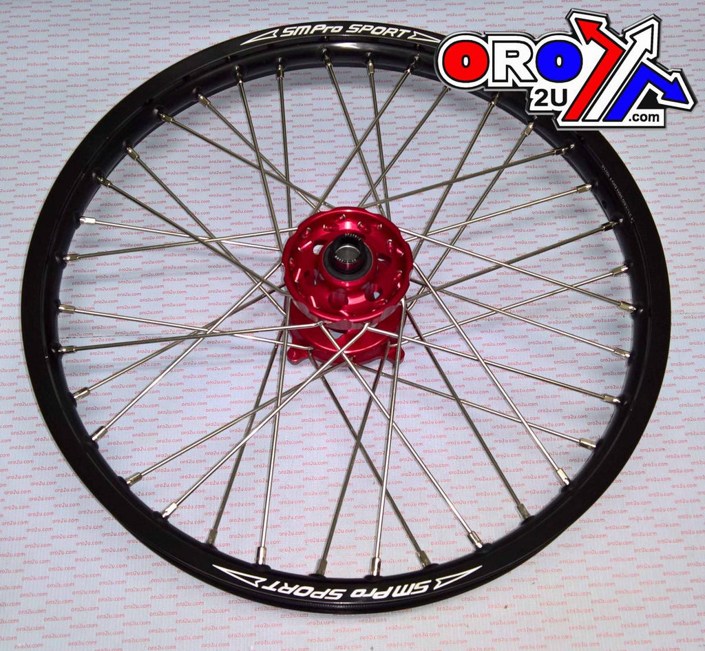 21x1.60 WHEEL RMZ 05-23 RACE, MX-3001 GLOSS BLACK RIM,GLOSS RED HUB, SP175.03.80.01.99 GLOSS