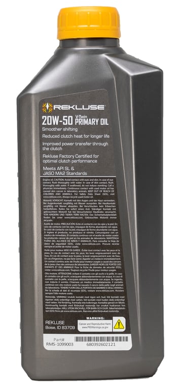 FACTORY FORMULATED OIL 20W/50 AMERICAN V-TWIN PRIMARY REKLUSE RMS-1099003